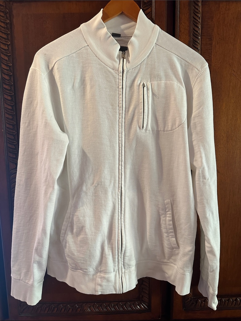 ARMANI Exchange Large Men's White Full-Zip Jacket, L